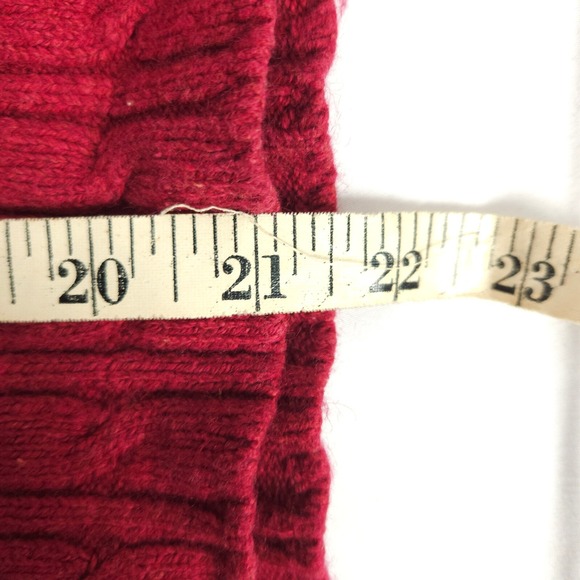 Tommy Hilfiger Youth Large Red Lambswool Crew Neck Sweater Pullover - Picture 8 of 8